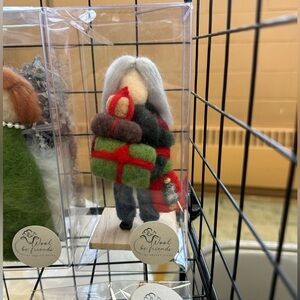 Festive Needle Felted Grammy or Auntie with Gifts